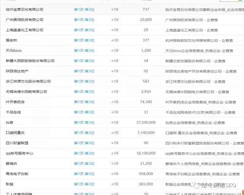 企查查SEO亮点分析、采集+精准词库=高权重